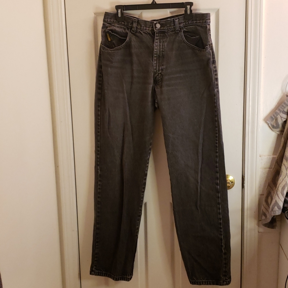 Giorgio Armani Black Jeans Vintage 1981 Size 34x32